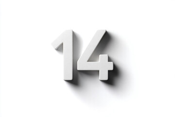 Obraz premium a number 14 and a cross on a white background