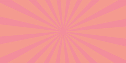 Abstract Pink rays background. Illustration of pink sunlight. Pop art comics pink background cartoon style. Pink rays with gradient halftone. Comic star burst rays. Vintage backdrop. Vector EPS10