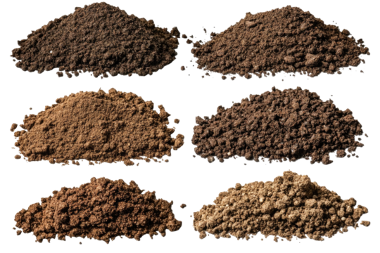 Set Pile Of Soil Isolate  isolated on a transparent background