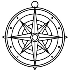 Compass Vector Illustration Navigation Nautical Direction Design
