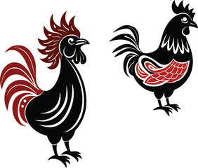 Fototapeta premium Hen Vector Illustration – Farm Chicken Clipart for Agriculture, Animal, and Poultry Design Projects
