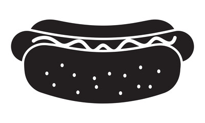 Classic Hotdog Silhouette A Taste of Street Food Tradition black colour vactor