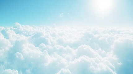 Fototapeta premium Expansive clear blue sky with wispy white clouds, panoramic view, natural sunlight gradient, f/8.0, serene atmosphere --chaos 30 --ar 16:5 --raw