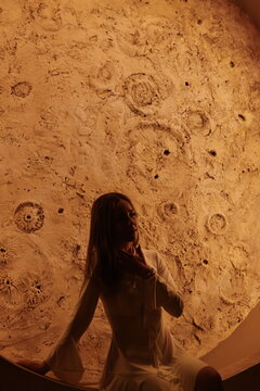 Fototapeta Exploring the Unique Perspective of a Serene Moonlit Atmosphere in Artistic Expression