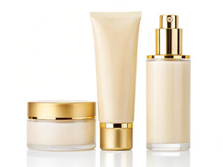 Elegant Skincare Product Mockup Set Isolated on White