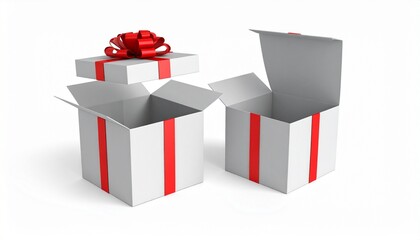 white gift box with ribbon