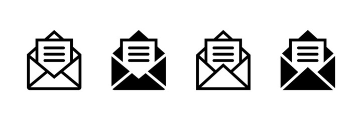 Open mail icon sign vector. Digital mail notification concept. Envelope sign symbol