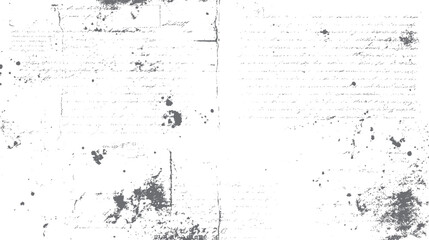 Vintage grunge letter and newspaper texture. Isolated rough paper surface with ink smudge. Distressed vector overlay background of old letterpress style.