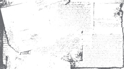 Letter and newspaper grunge texture vector. Old printed ink texture with grunge style. Isolated background of vintage newspaper and letter overlay design.