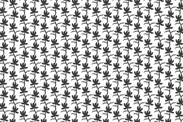 cute Seamless black small flower pattern
 on a soft beige background. Elegant botanical design perfect for fabrics, wallpapers, wrapping paper, and vintage-style decor
