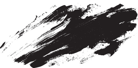 Ink brush stroke design black vector. Grunge painted brush texture on white background. Artistic isolated ink brush lines for design use.