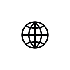 black Earth line art vector icon isolated on white background