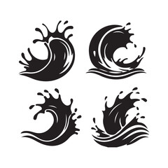 Water splash vector set. Water splashes collection in flat design. Blot illustration sign collection