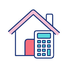 Home Budgeting with Calculator Icon Illustration Vector