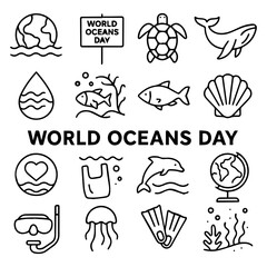 World Oceans Day sheet icon, about World Oceans Day icon