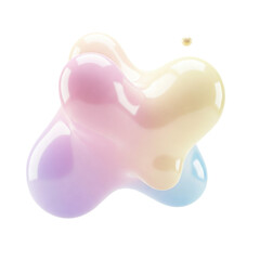 Fototapeta premium A Beautifully Sculpted Abstract Blob in Soft Pastel Colors Showcasing Smooth Curves and Iridescent Texture, Creating an Ethereal Visual Experience