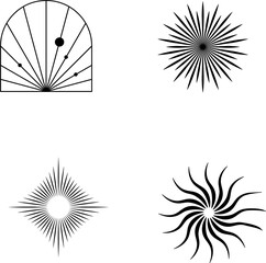 sunburst graphic sunshine element set abstract vector background