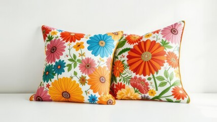 Playful Floral Throw Pillows for a Cozy Home Decor Concept
