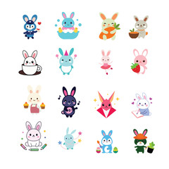 Adorable Easter Bunny Collection: A Delightful Set of Cute Bunny Illustrations