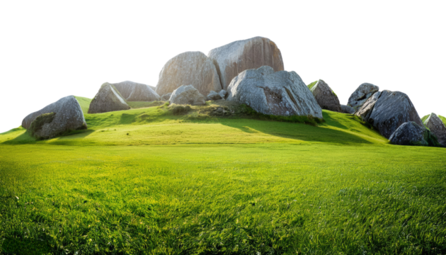 rice field at sunset isolated on white transparent background PNG