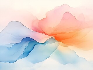 Abstract Pastel Ink Waves.