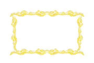 金の装飾線の長方形フレーム　グラフィック素材 