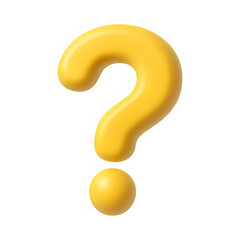 Naklejka premium 3d question mark icon isolated on transparent background. Curiosity and inquiry concept