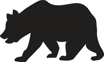 Black Silhouette Bear Icon for Wildlife Design