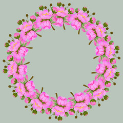 Fototapeta premium Background Flower Wreath, Vector flower 