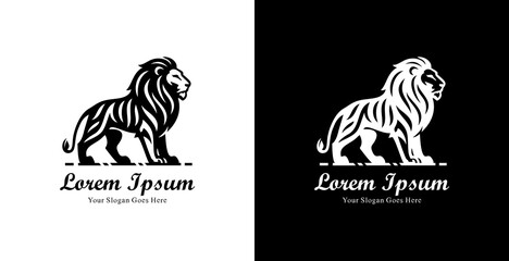 Fototapeta premium Lion logo design with modern tribal style
