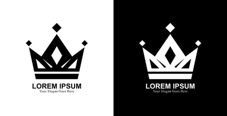 King crown logo design with simple modern shape