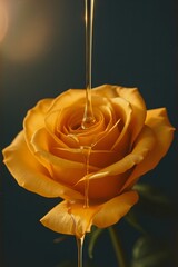 honey dripping from a rose