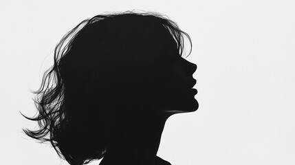 silhouette of a girl on white background