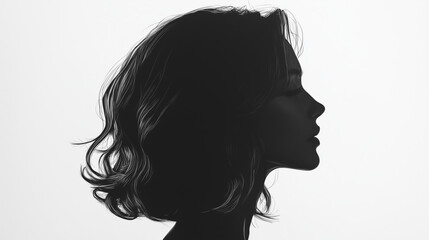 silhouette of a woman on white background