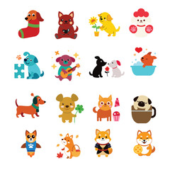 Cute Fantasy Dogs in Colorful Costumes Enjoying Magical Adventures, Cozy Moments, and Whimsical Pet Expressions Together.eps