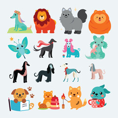 Whimsical Dogs and Fantasy Pets in Costumes, Enjoying Magical Moments, Creativity, and Cozy Activities Together.eps