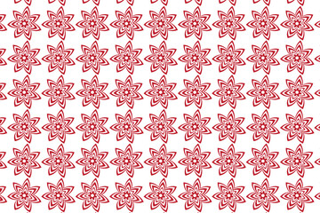 Seamless Red and White Floral Pattern Background