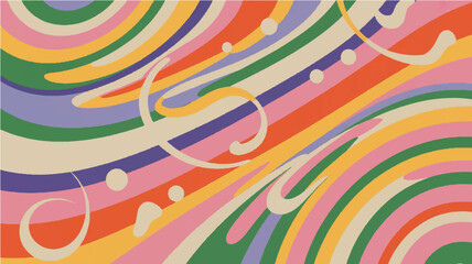 Obraz premium Abstract art with bold swirls of summer hues in vibrant colors