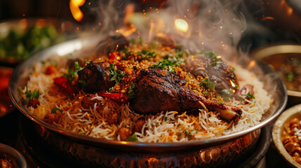 A Hearty Plate of Saudi Kabsa, Rich in Flavor