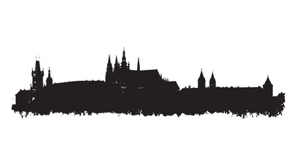 Fototapeta premium Prague silhouette isolated in White background
