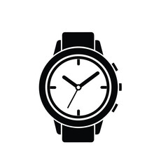 Hand Wearing Watch Silhouette Vector Outline Design on White Background Timepiece Illustration for Graphic Design and Creative Projects