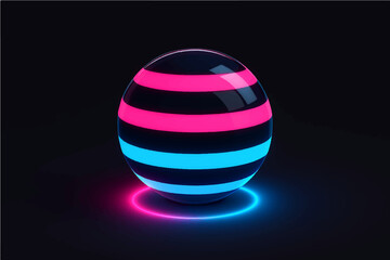 Purple Easter egg on black background with colorful 3D decoration