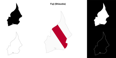 Fuji (Shizuoka) outline map set
