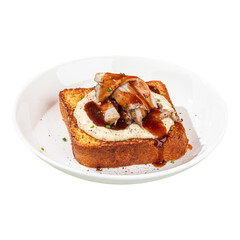 Brioche breakfast toast with turkey brisket