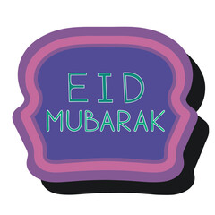 Eid Mubarak neon sign effect vector artwork, perfect for festive digital designs and Islamic celebration themes.