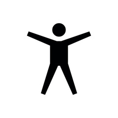 Illustration of universal access symbol accessibility icon person with arms outstretched black and white vector image vector