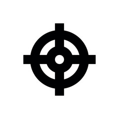 Illustration of black and white target vector graphic for focus accuracy precision and aiming design element icon symbol vector