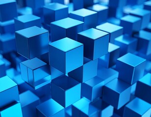 Abstract blue cubes
