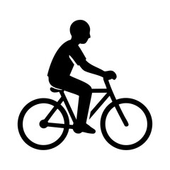 Obraz premium Cycling icon with person riding bicycle