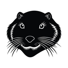 American Beaver Head With Flat Tail Visible